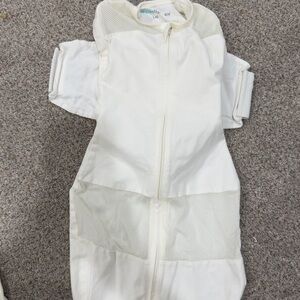 White Baby Swaddle with Mesh Panels